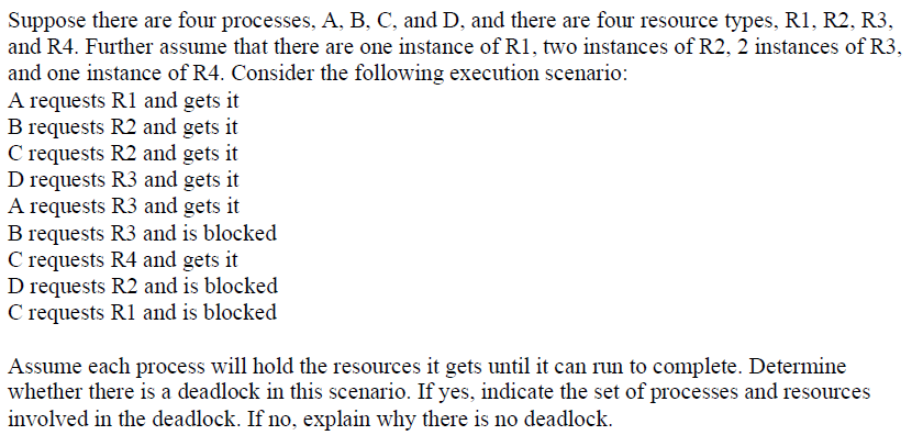 Solved Suppose There Are Four Processes, A,B,C, And D, And | Chegg.com