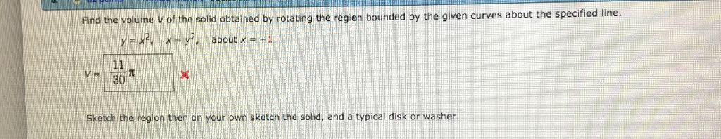 Solved volume V of the solid obtained by rotating the regien | Chegg.com