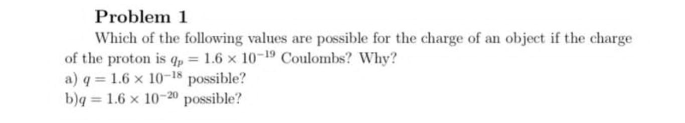 Solved Problem 1 Which of the following values are possible | Chegg.com