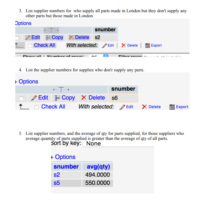 Solved Subqueries Modify your supplierparts database if