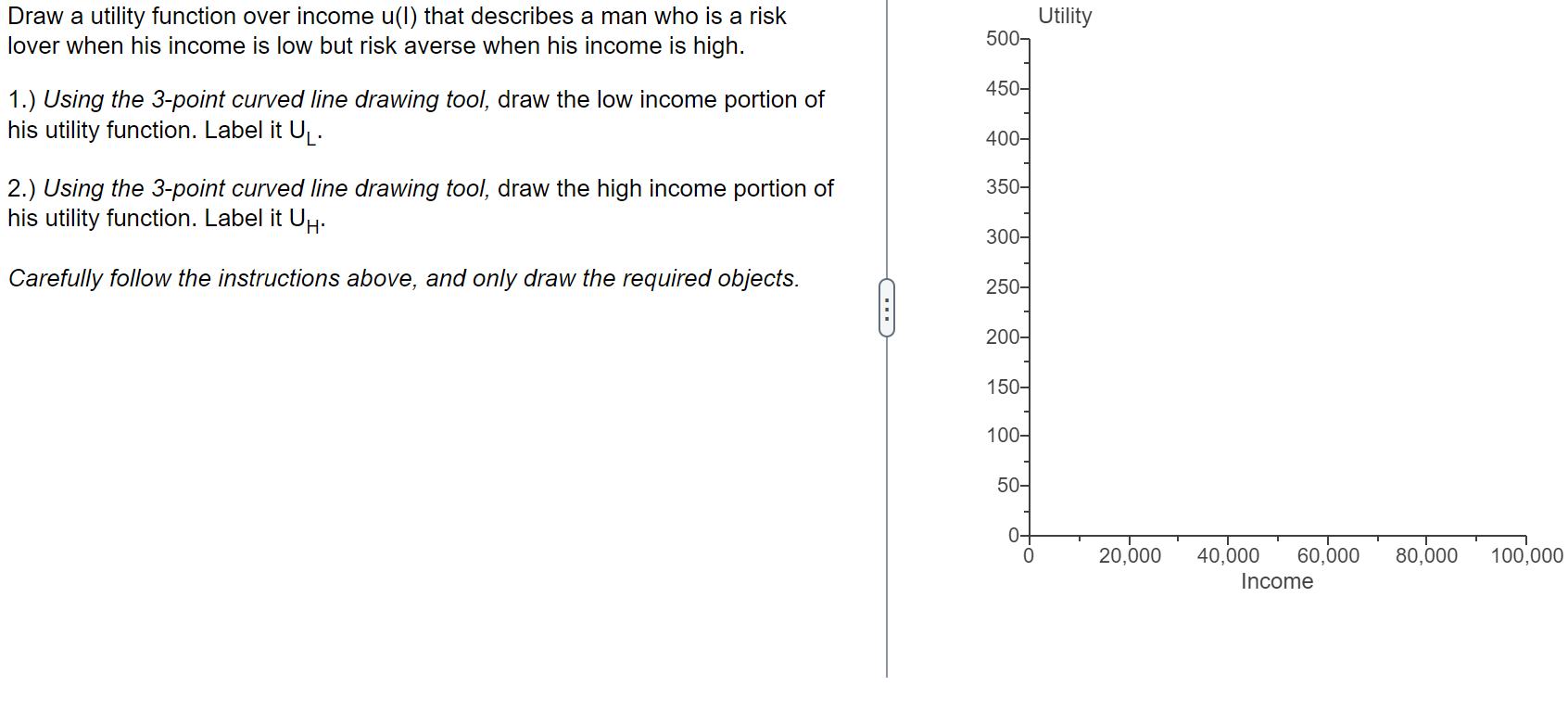Solved Draw a utility function over income \\( u(l) \\) that | Chegg.com