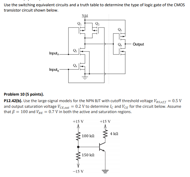 Solved Use the switching equivalent circuits and a truth | Chegg.com