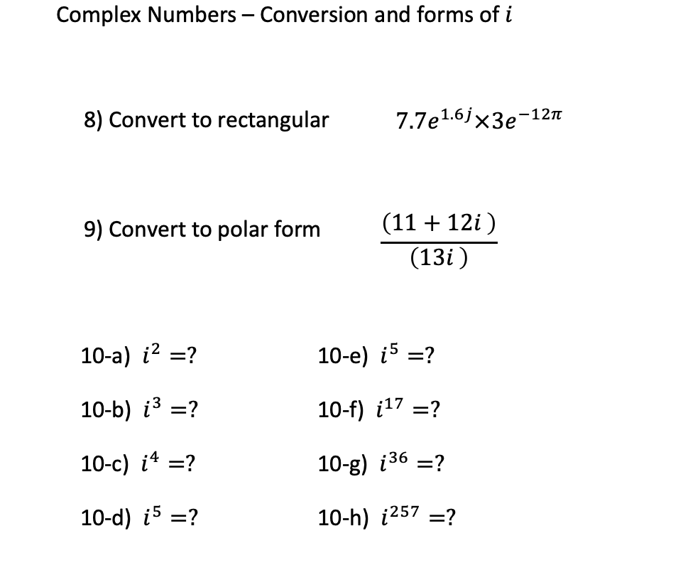 Complex hotsell numbers conversion