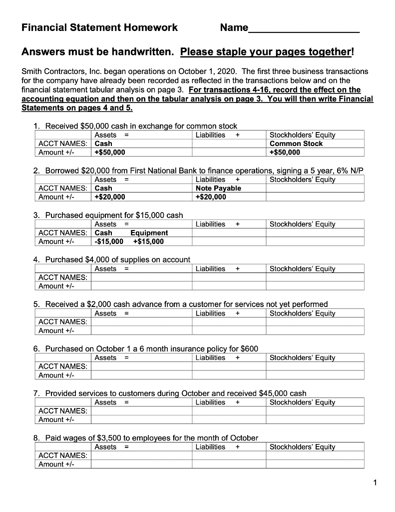 Solved Answers must be handwritten. Please staple your pages | Chegg.com