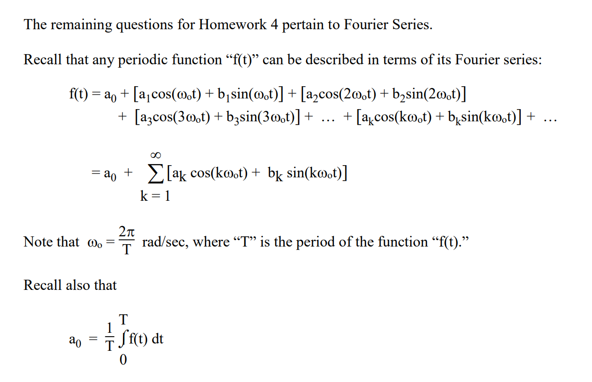 Solve for a 0 coefficient in the fourier series chegg