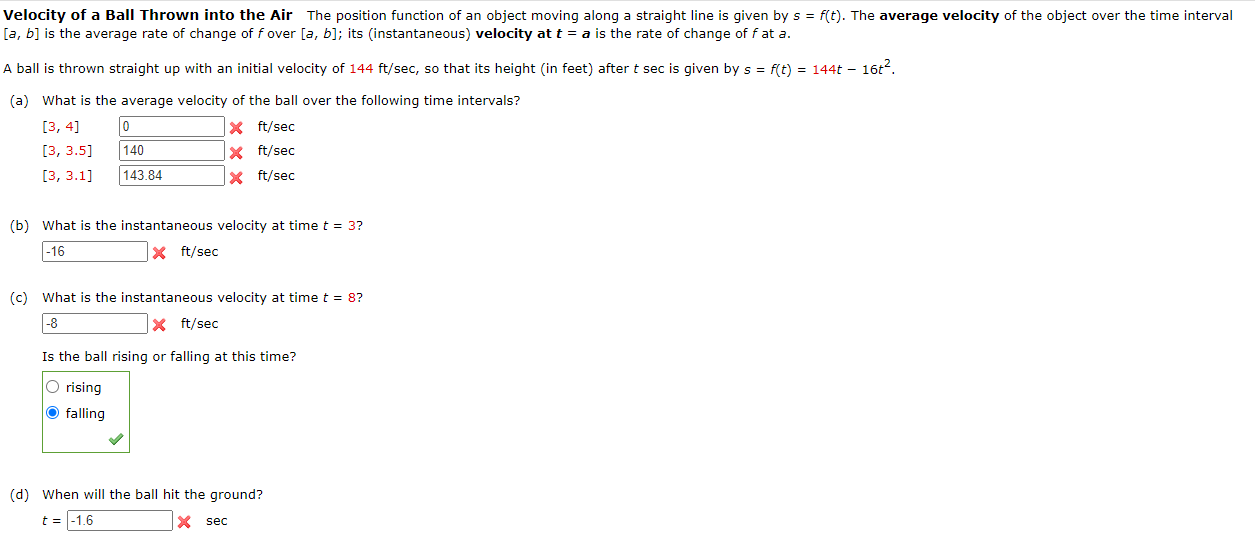 Solved Velocity Of A Ball Thrown Into The Air The Position | Chegg.com ...