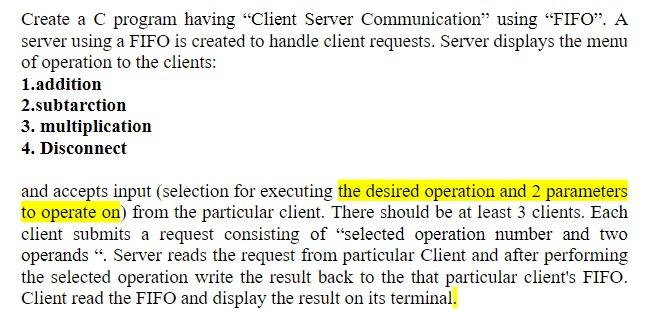 Solved Create a C program having 