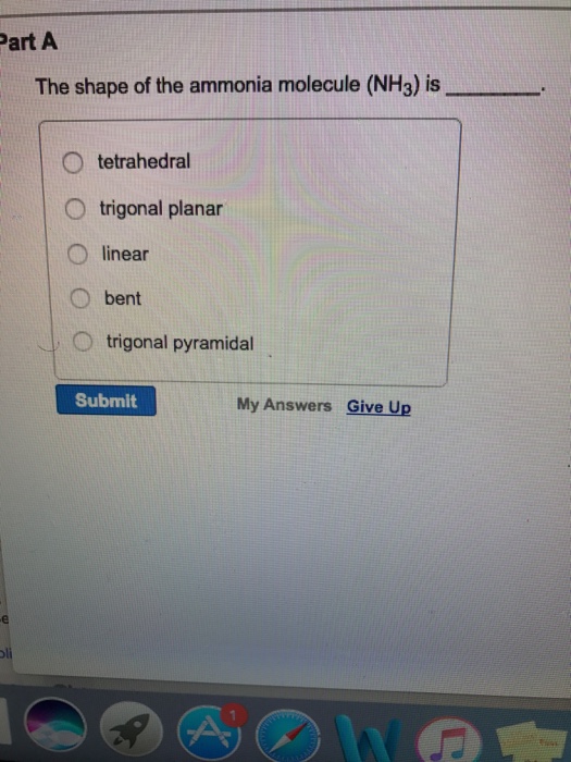 The Shape of the Ammonia Molecule Nh3 Is
