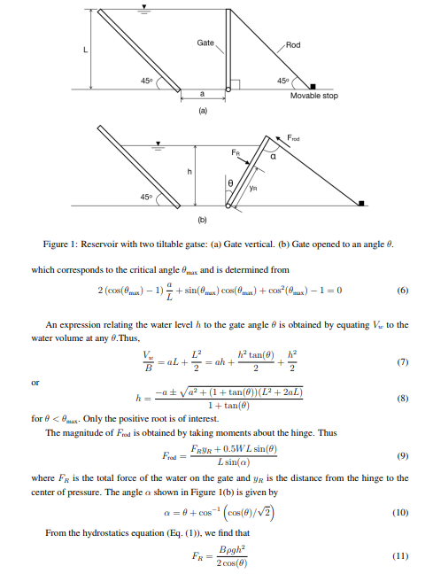 Solved Planar gate of a reservoir In hydrostatics, the | Chegg.com