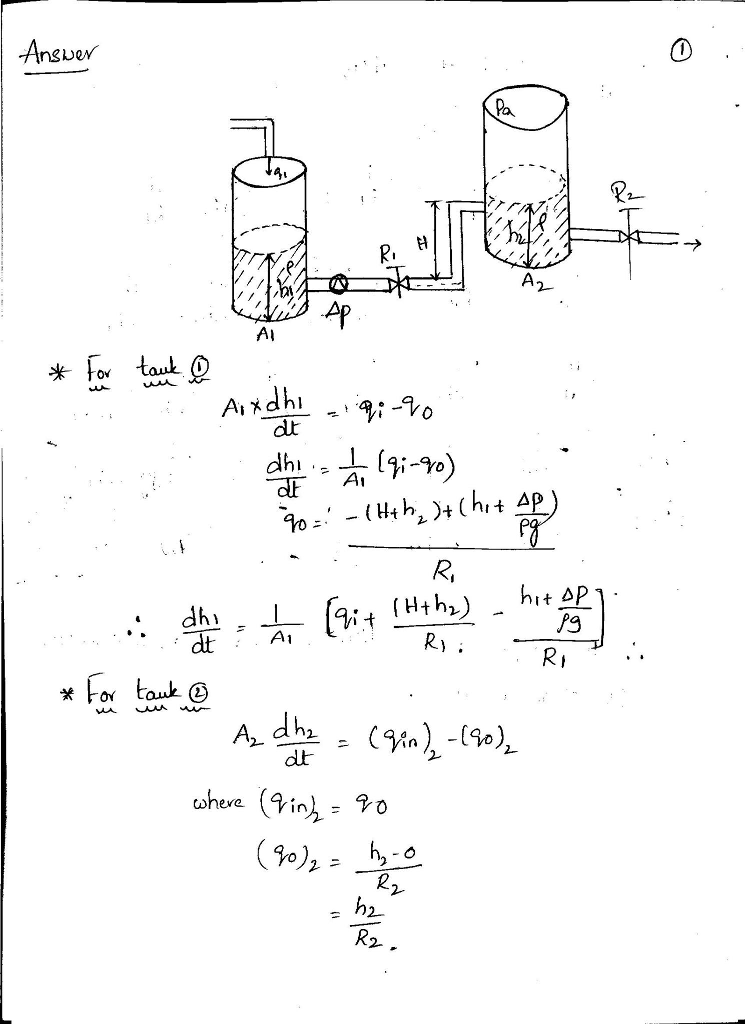 Solved The figure below shows a liquid-level system in which | Chegg.com
