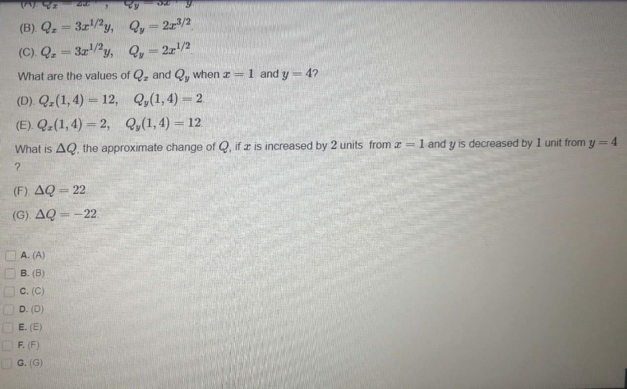 Solved Let Q 2 Y 2x 2y Please Select The Correct Expr Chegg Com