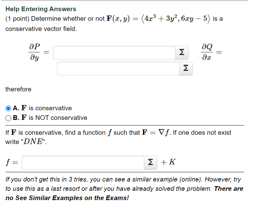 Solved Help Entering Answers (1 Point) Determine Whether Or | Chegg.com