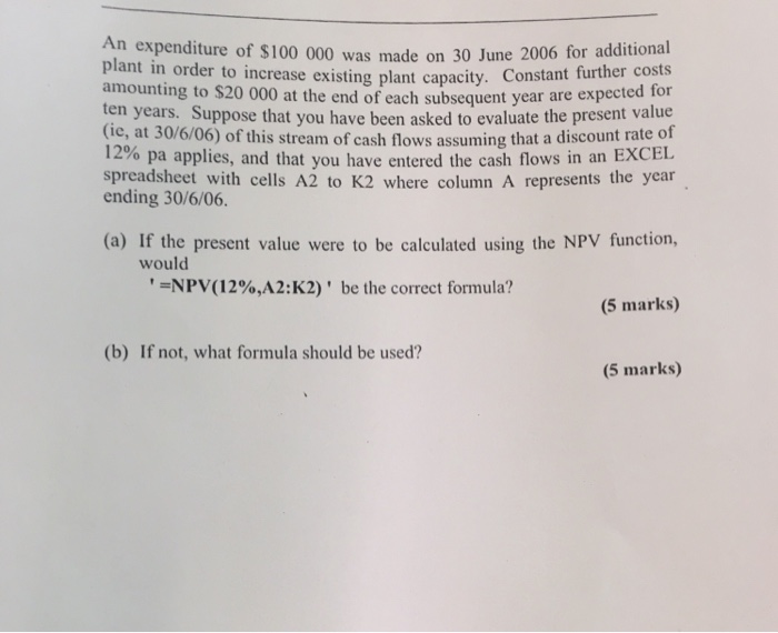 Solved n expenditure of 100 000 was made on 30 June 2006