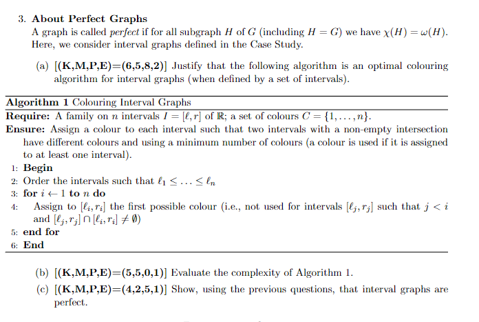 Solved 3. About Perfect Graphs A graph is called perfect if | Chegg.com