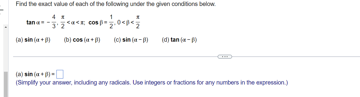 Solved Find the exact value of each of the following under | Chegg.com