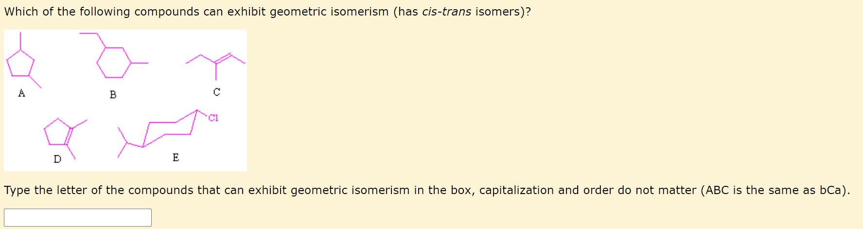 Solved: Which Of The Following Compounds Can Exhibit Geome... | Chegg.com