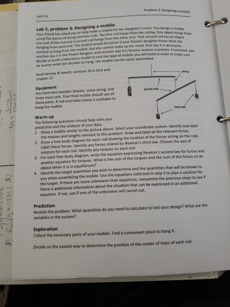 Solved Problem 3: Designing a mobile Lab 5-6 Lab 5, problem | Chegg.com