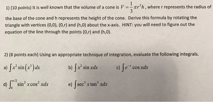 solved-it-is-well-known-that-the-volume-of-a-cone-is-v-1-3-chegg