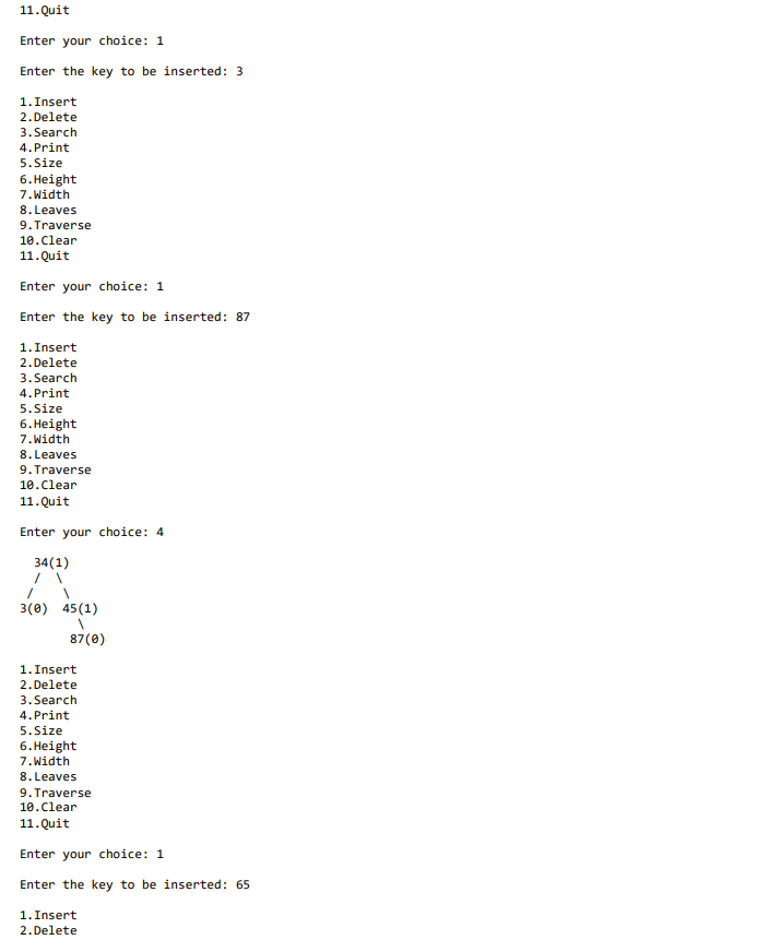 Solved 3. Write a menu-driven program to illustrate the use | Chegg.com