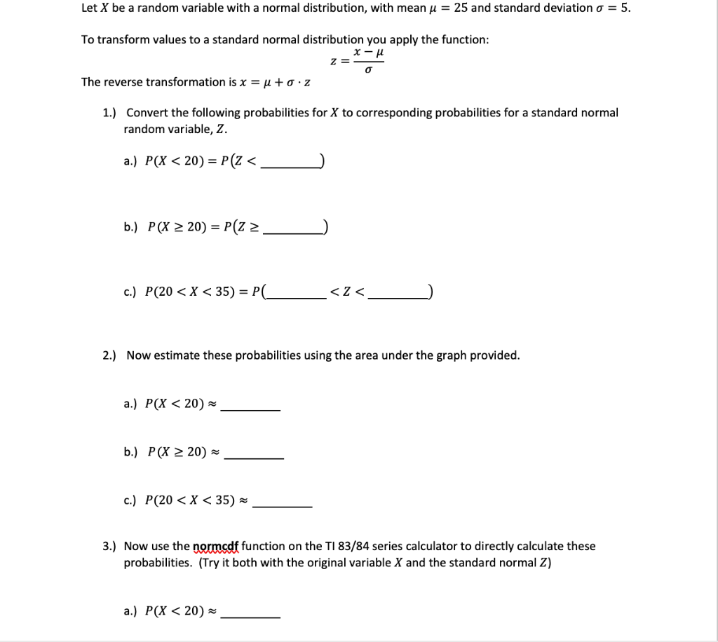 Solved Let X Be A Random Variable With A Normal Distribut Chegg Com