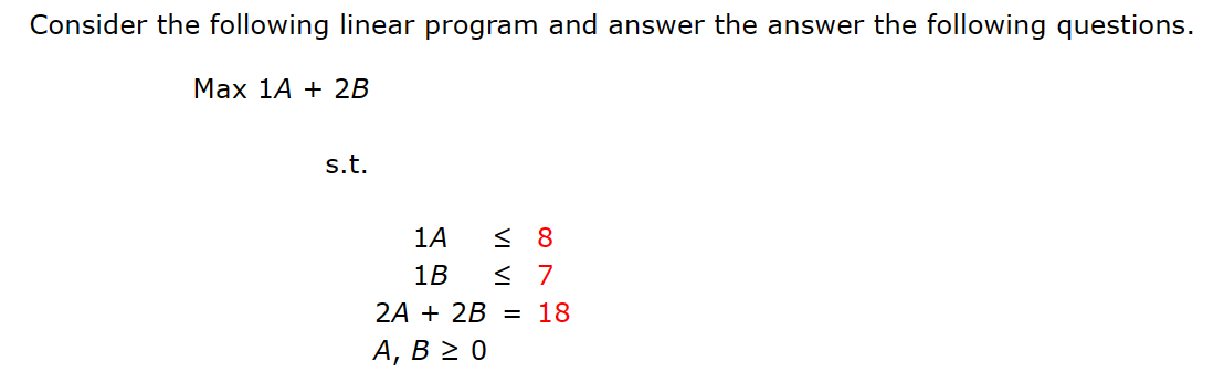 Solved Consider The Following Linear Program And Answer The | Chegg.com