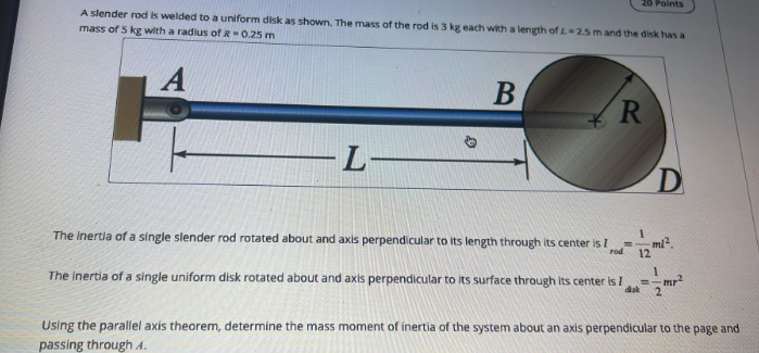 Solved A slender rod is welded to a uniform disk as shown. | Chegg.com