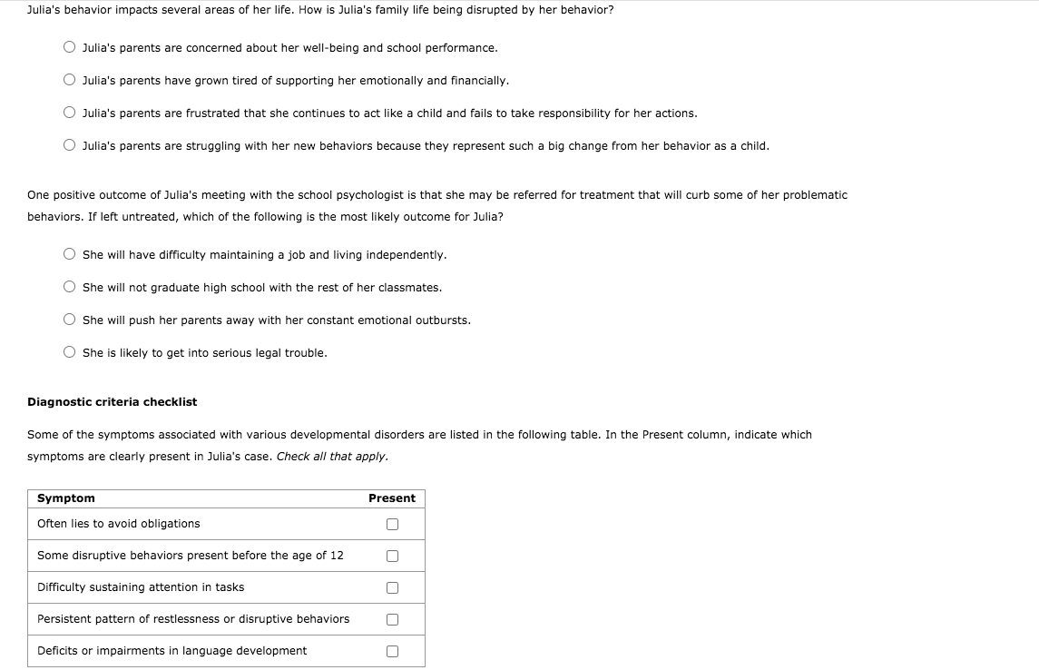 case study 2 for neurodevelopmental disorders julia