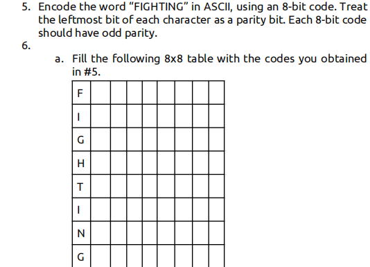 Solved 5. Encode the word 