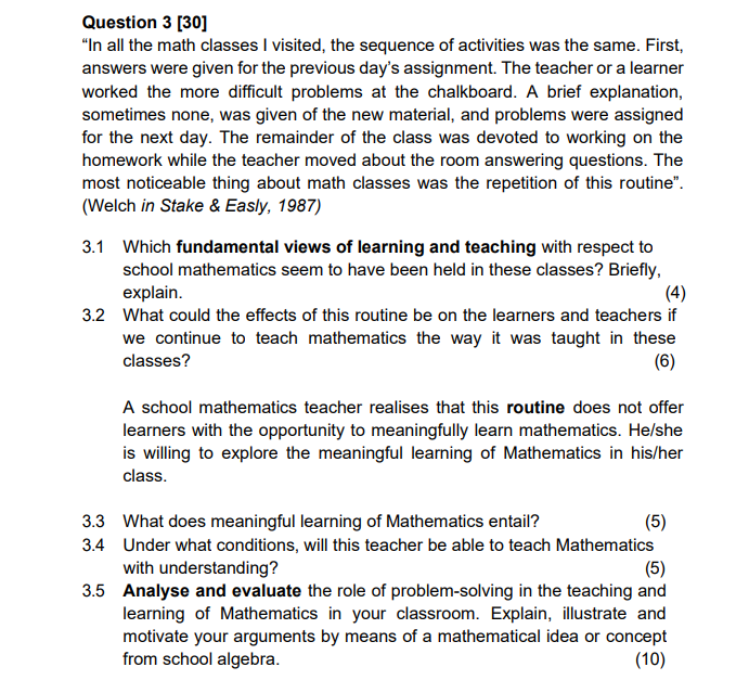 Solved Question 3 [30] 