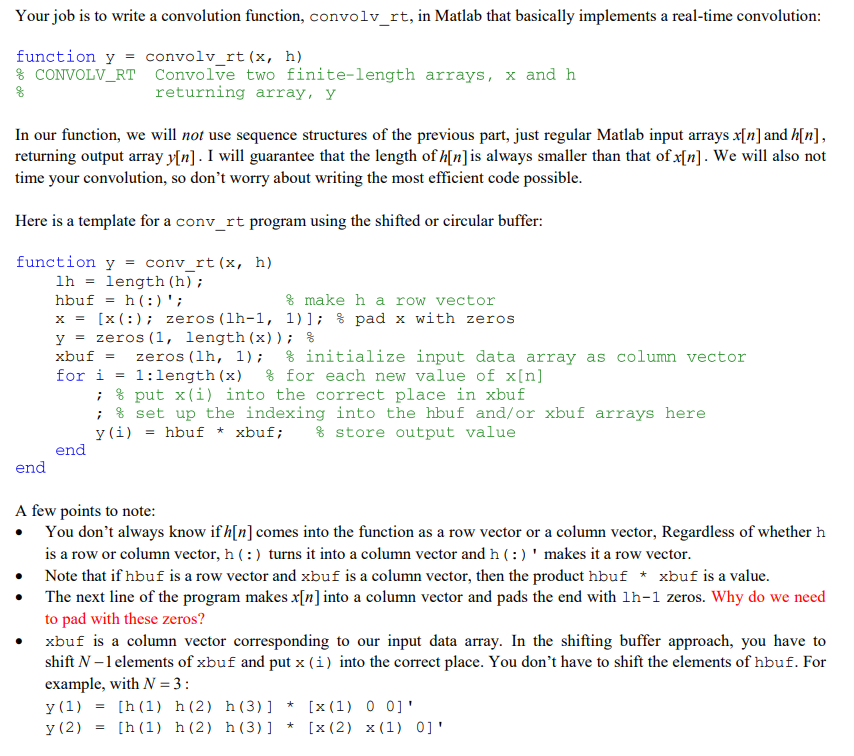 Your job is to write a convolution function, | Chegg.com