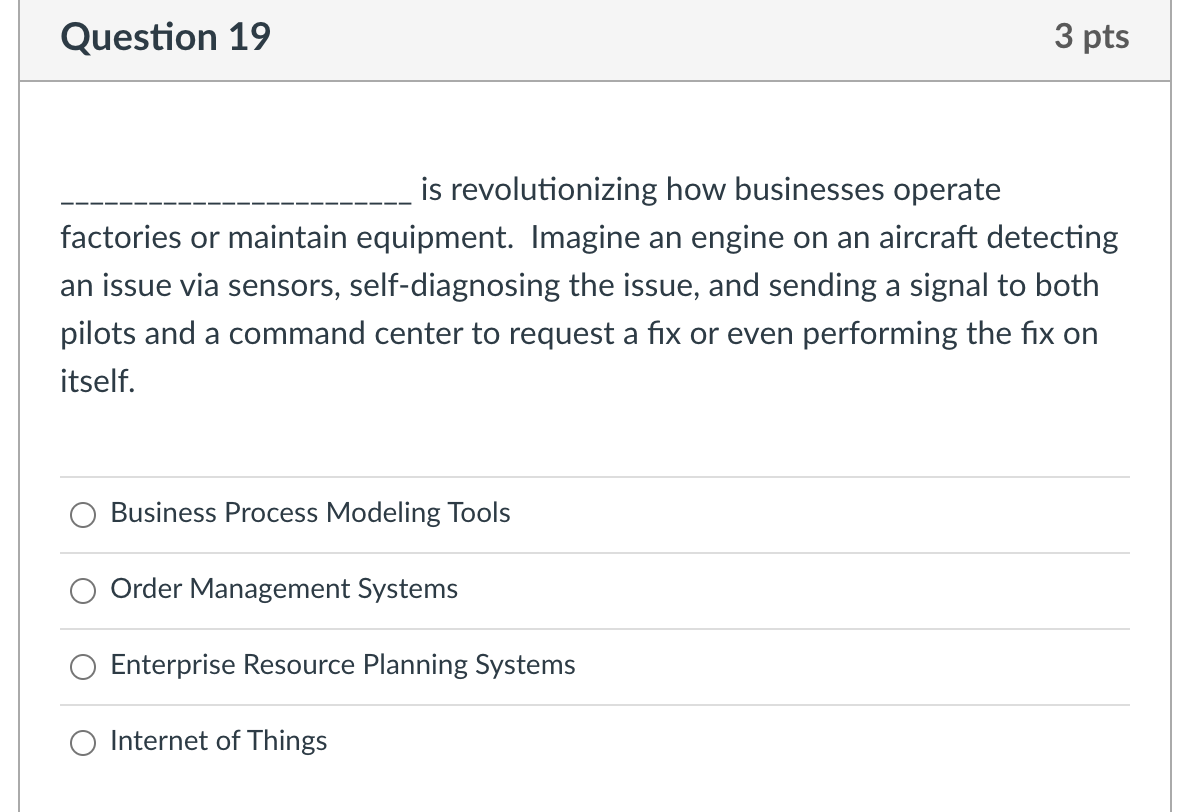 Solved Question 19 3 pts is revolutionizing how businesses