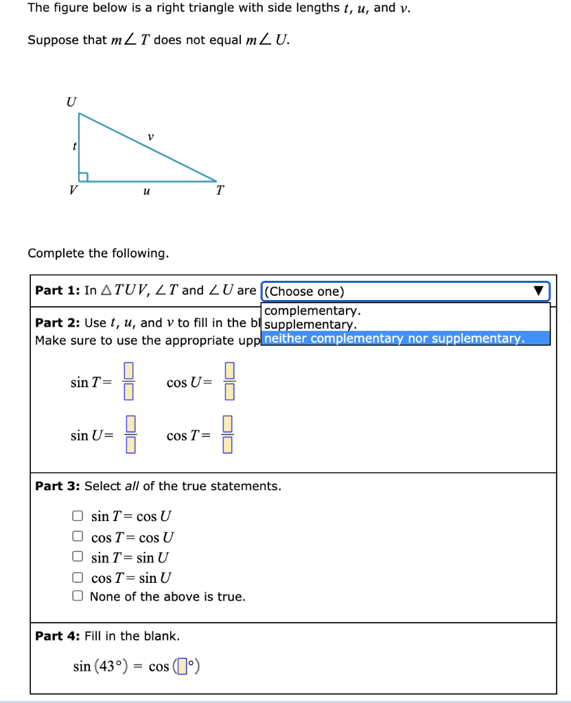 Solved The figure below is a right triangle with side | Chegg.com