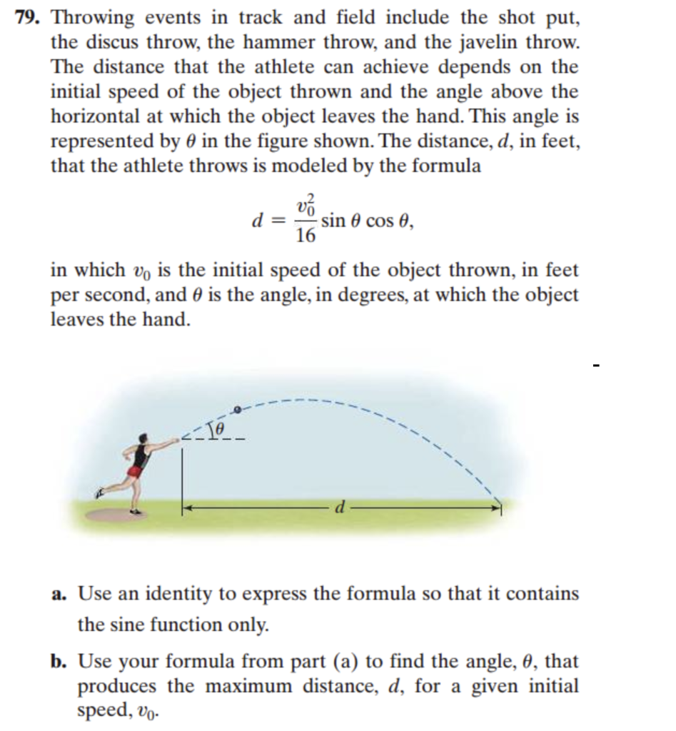 Solved 79. Throwing events in track and field include the
