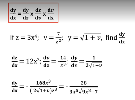 Solved dy dy dz dv -XX dx dz dvdx 7 If z = 3x4; v= = ; = z2 | Chegg.com