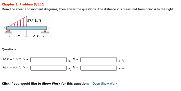 Solved Chapter 5, Problem 5/112 Draw the shear and moment | Chegg.com