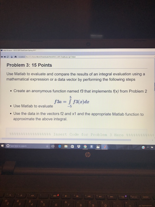 Solved Problem 2: 15 Points Given the following function: o | Chegg.com