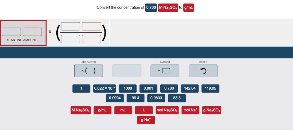 Solved Convert the concentration of 0.70 0 M Na2SO4 to g/mL | Chegg.com