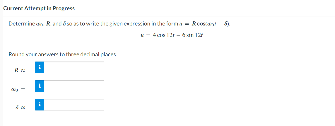 Solved Determine ω0,R, and δ so as to write the given | Chegg.com