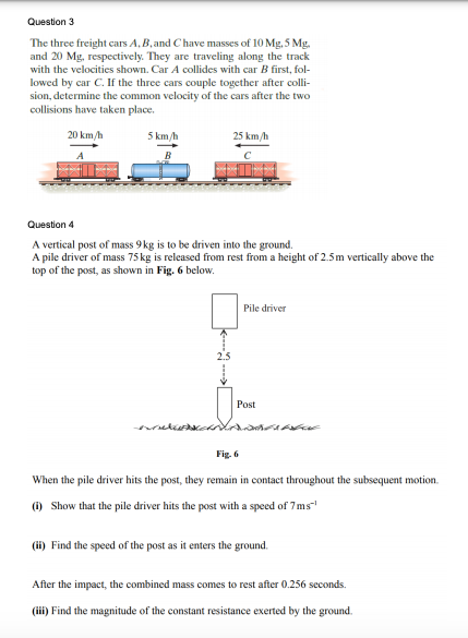 Solved Question 1 Two Particles A And B Are Travelling | Chegg.com