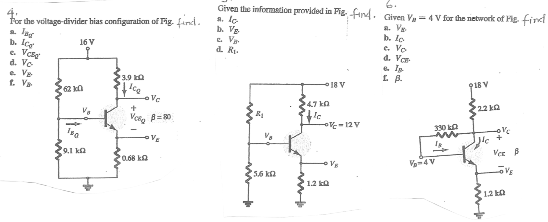 Solved For The Voltage Divider Bias Configuration Of Fig