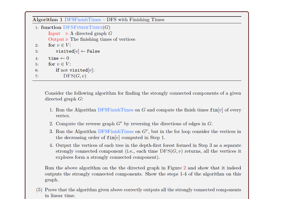 Exercise 4 (25 Points) A strongly connected component | Chegg.com