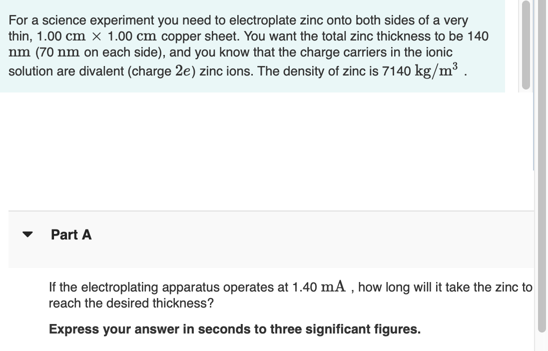 [Solved] For a science experiment you need to electroplat