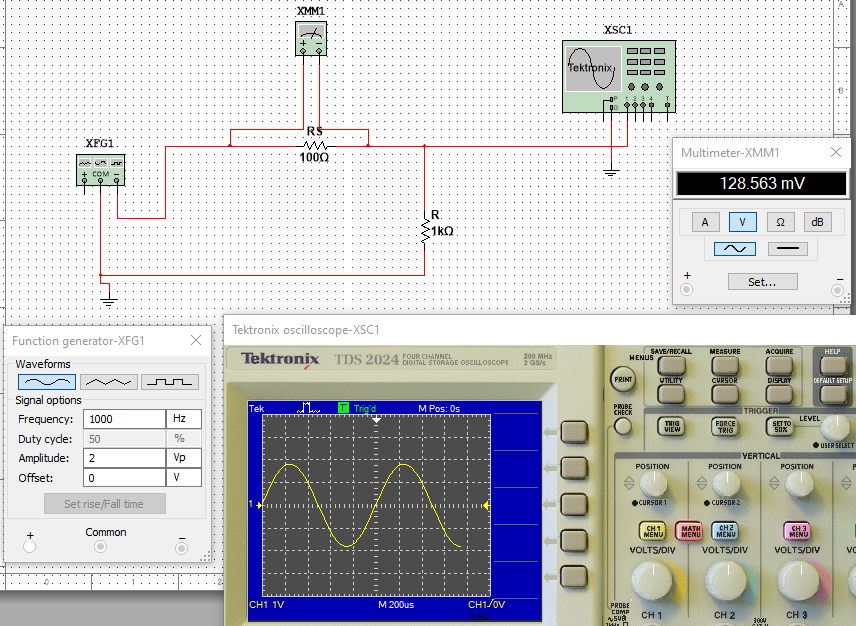 Solved XMM1 XSC1 Tektionix R XFGI 1000 MultimeterXMM1 UN