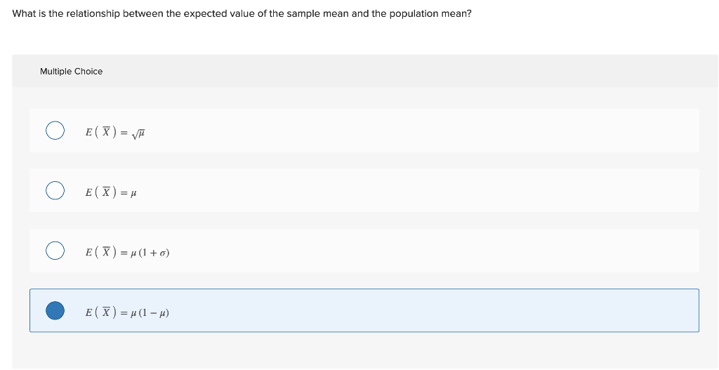 Solved What is the relationship between the expected value | Chegg.com