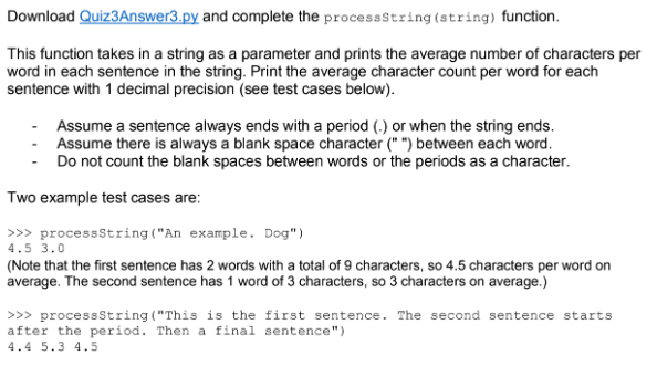 Solved In Python, please The code in 'Quiz3Answer3' file is | Chegg.com