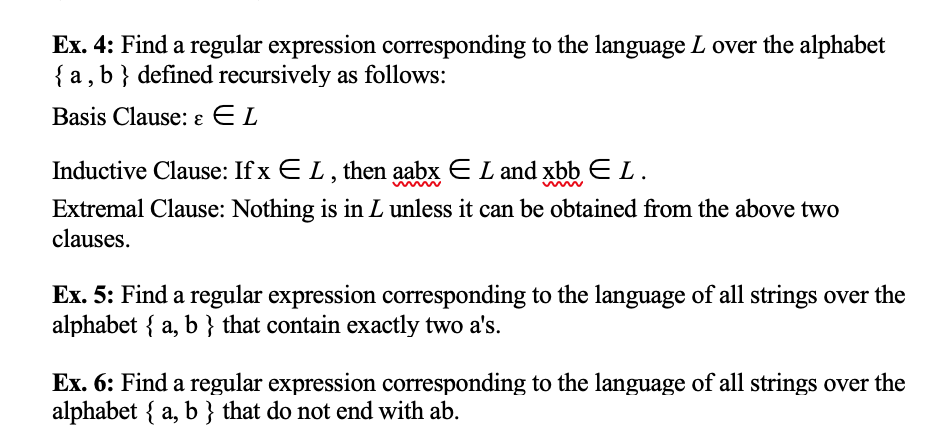 Solved Ex. 4: Find A Regular Expression Corresponding To The | Chegg.com