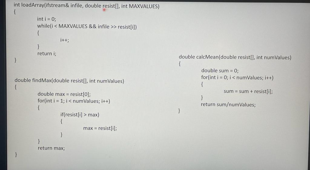 Solved Program 9 (my first array) A component used in the | Chegg.com
