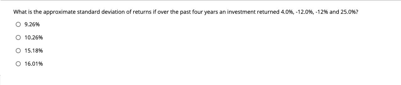 Solved Based on analyzing the last 100 years of returns, | Chegg.com