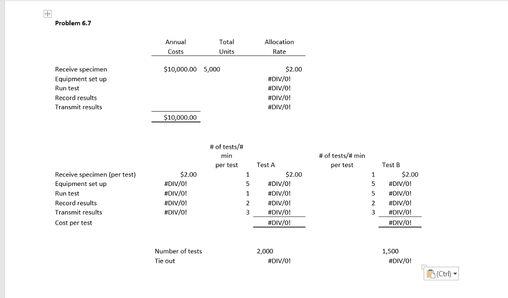 Testing Charges Calculation Solved Needing most help with the excel sheet PLEASEEE | Chegg.com