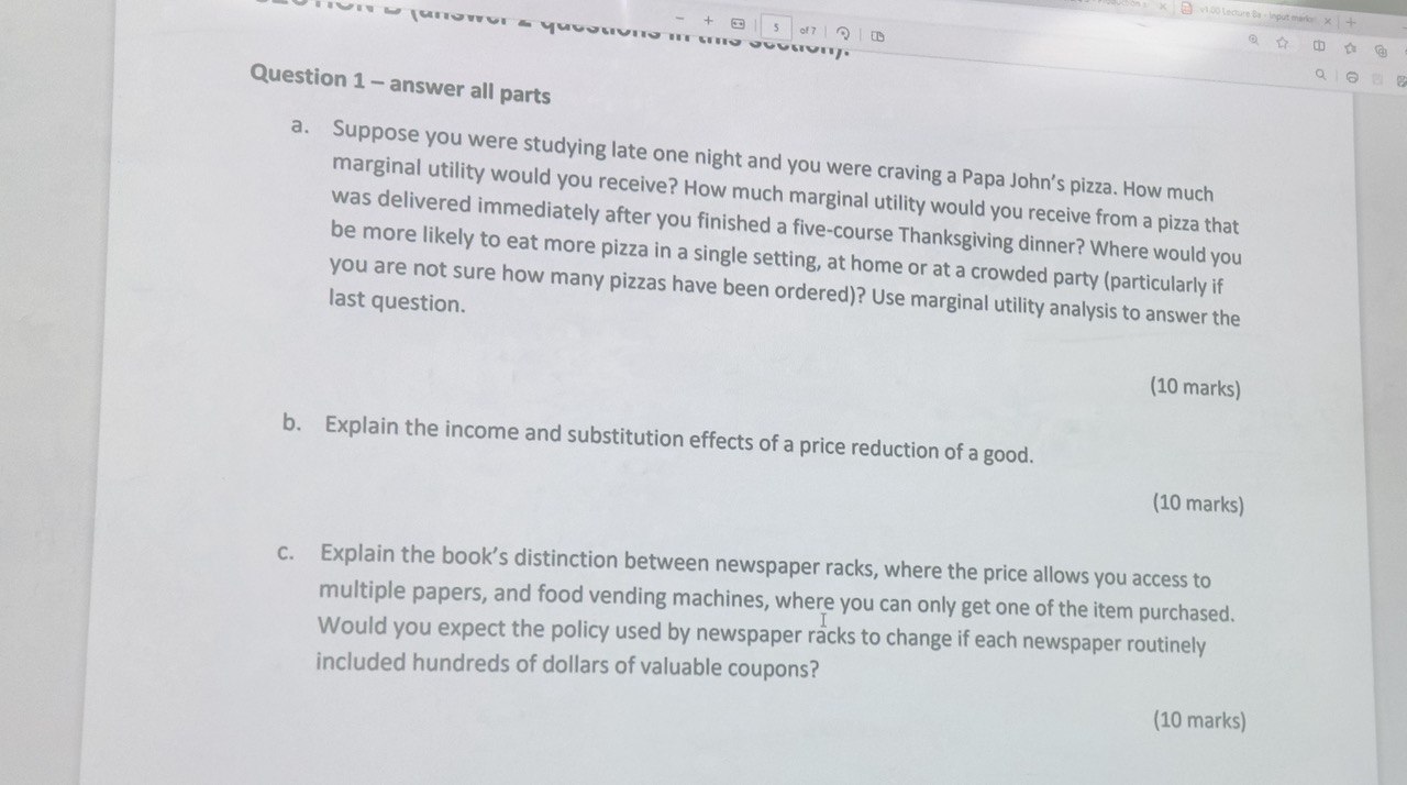 Solved Question 1 answer all parts a. Suppose you were